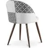 Cadeira de Jantar - Estofada em Patchwork Preto e Branco - Evelyne image 7