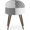 Cadeira de Jantar - Estofada em Patchwork Preto e Branco - Evelyne image 7