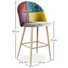 Banqueta Estofada em Patchwork - Estilo Escandinavo - Evelyne image 7
