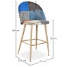 Banqueta Estofada em Patchwork - Estilo Escandinavo - Evelyne image 7