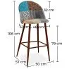 Banqueta Estofada em Patchwork - Estilo Escandinavo - Patty image 7