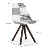 Cadeira de Jantar - Estofada em Patchwork - Preto e Branco - Denisse image 7