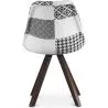 Cadeira de Jantar - Estofada em Patchwork - Preto e Branco - Denisse image 7