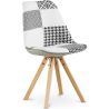 Cadeira de Jantar - Estofada em Patchwork Preto e Branco - Denisse image 7