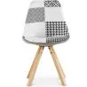 Cadeira de Jantar - Estofada em Patchwork Preto e Branco - Denisse image 7
