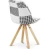 Cadeira de Jantar - Estofada em Patchwork Preto e Branco - Denisse image 7