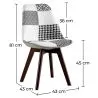 Cadeira de Jantar - Estofada em Patchwork Preto e Branco - Nova Edição - Sam image 7