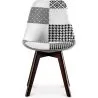 Cadeira de Jantar - Estofada em Patchwork Preto e Branco - Nova Edição - Sam image 7