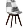 Cadeira de Jantar - Estofada em Patchwork Preto e Branco - Nova Edição - Sam image 7