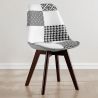Cadeira de Jantar - Estofada em Patchwork Preto e Branco - Nova Edição - Sam image 7