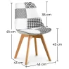 Cadeira de sala de jantar - Estofos em patchwork preto e branco - Nova edição - Sam image 7
