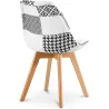 Cadeira de sala de jantar - Estofos em patchwork preto e branco - Nova edição - Sam image 7