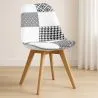 Cadeira de sala de jantar - Estofos em patchwork preto e branco - Nova edição - Sam image 7