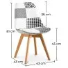 Cadeira de sala de jantar - Estofos em patchwork preto e branco - Nova edição - Sam image 7