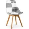 Cadeira de sala de jantar - Estofos em patchwork preto e branco - Nova edição - Sam image 7