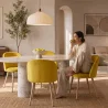 Cadeira de Jantar - Estofada em Veludo - Estilo Escandinavo - Evelyne image 7