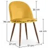 Cadeira de Jantar - Estofada em Veludo - Design Escandinavo - Evelyne image 7