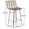 Banco de bar em vime - Design Boho Bali -65cm - Catori image 7