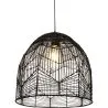 Luminária de teto de ratã preto - Luminária pendente de stile Boho Bali - Le image 7