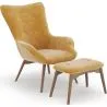 Cadeira com descanso de pés - Estofada em veludo - Estilo escandinavo - Huda image 7
