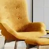 Cadeira com descanso de pés - Estofada em veludo - Estilo escandinavo - Huda image 7
