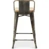 Banco Bar com Encosto - Desenho Industrial - Madeira e Aço - 60cm - Nova Edição - Stylix image 7