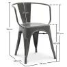 Cadeira de jantar com braços - Design industrial - Aço - Nova edição - Stylix image 7