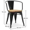 Cadeira de jantar com braços - Design industrial - Madeira e aço - Nova edição - Stylix image 7