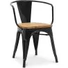 Cadeira de jantar com braços - Design industrial - Madeira e aço - Nova edição - Stylix image 7