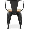 Cadeira de jantar com braços - Design industrial - Madeira e aço - Nova edição - Stylix image 7