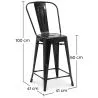 Banco bar com encosto - Design industrial - 60cm - Nova edição - Stylix image 7