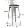 Banqueta de bar - desenho Industrial - Madera y Acero - 76cm - Stylix image 7