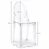 Conjunto de 2 cadeiras de jantar transparentes - Victoria Queen image 7