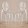 Conjunto de 2 cadeiras de jantar transparentes - Victoria Queen image 7