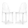 Conjunto de 2 cadeiras de jantar transparentes - Victoria Queen image 7