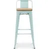 Banco bar com encosto - Design industrial - Madeira e aço - 76cm - Nova edição - Stylix image 7