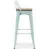 Banco bar com encosto - Design industrial - Madeira e aço - 76cm - Nova edição - Stylix image 7
