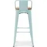 Banco bar com encosto - Design industrial - Madeira e aço - 76cm - Nova edição - Stylix image 7