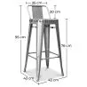 Banco Bar com Encosto - Desenho Industrial - 76cm - Nova Edição - Stylix image 7