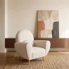 Poltrona com Braços - Estofada em Tecido Bouclé - Belise image 7