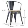 Pack Mesa de Jantar e 4 Cadeiras de Jantar com Braços Desenho Industrial - Nova Edição - Bistrot Stylix image 7