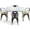 Pack Mesa de Jantar e 4 Cadeiras de Jantar com Braços Desenho Industrial - Nova Edição - Bistrot Stylix image 7