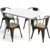 Pack Mesa de Jantar e 4 Cadeiras de Jantar com Braços Desenho Industrial - Nova Edição - Bistrot Stylix image 7