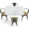 Pack Mesa de Jantar e 4 Cadeiras de Jantar com Braços Desenho Industrial - Nova Edição - Bistrot Stylix image 7