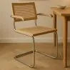 Cadeira de Jantar com Braços - Design Vintage - Madeira e Rattan - Bruna image 7