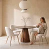 Cadeira de Jantar - Estofada em Tecido Bouclé - Design Escandinavo - Evelyne image 7