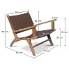 Poltrona de Salão com Apoios de Braço - Poltrona Design Boho Bali - Madeira e Couro - Recia image 7