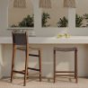 Banquinho de madeira - Design Boho Bali - Couro - Recia image 7