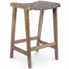 Banquinho de madeira - Design Boho Bali - Couro - Recia image 7