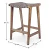 Banquinho de madeira - Design Boho Bali - Couro - Recia image 7